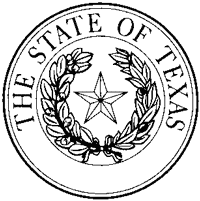 Victory-wreathed pentagram on the state seal of the Lone Star State